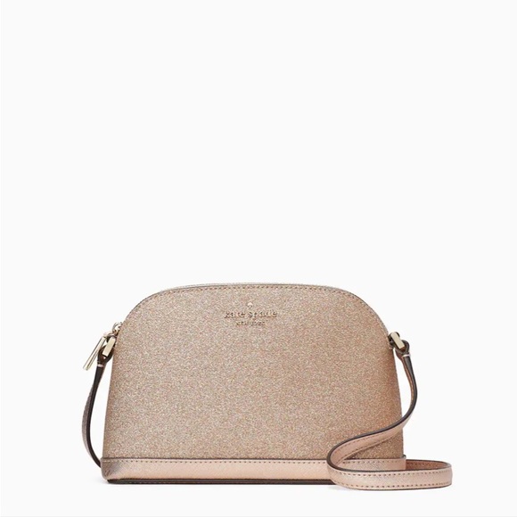 kate spade Bags Kate Spade Tinsel Glitter Top Zip Dome Crossbody Bag Rose Gold Nwt Poshmark